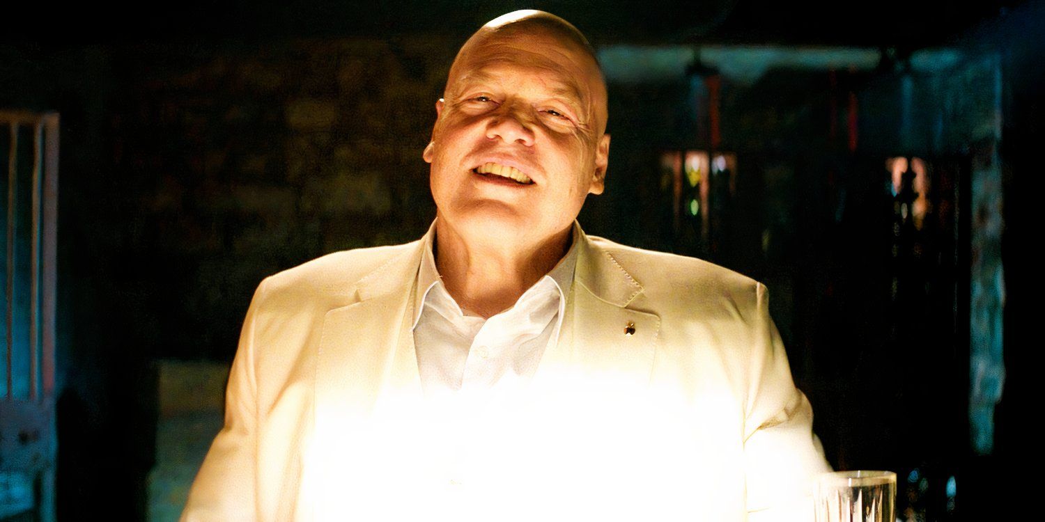 Kingpin sorri em um terno branco em Daredevil Born Again