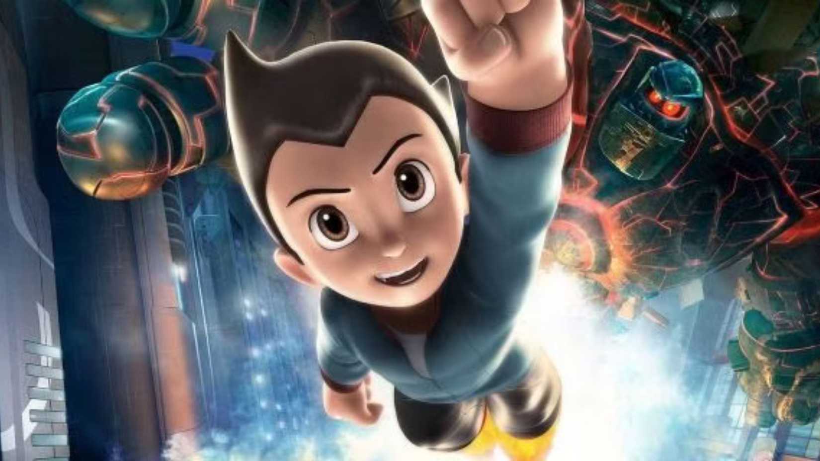 Astro Boy em voo.