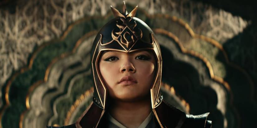 Azula com seu capacete no final da série Avatar: O Último Mestre do Ar, da Netflix