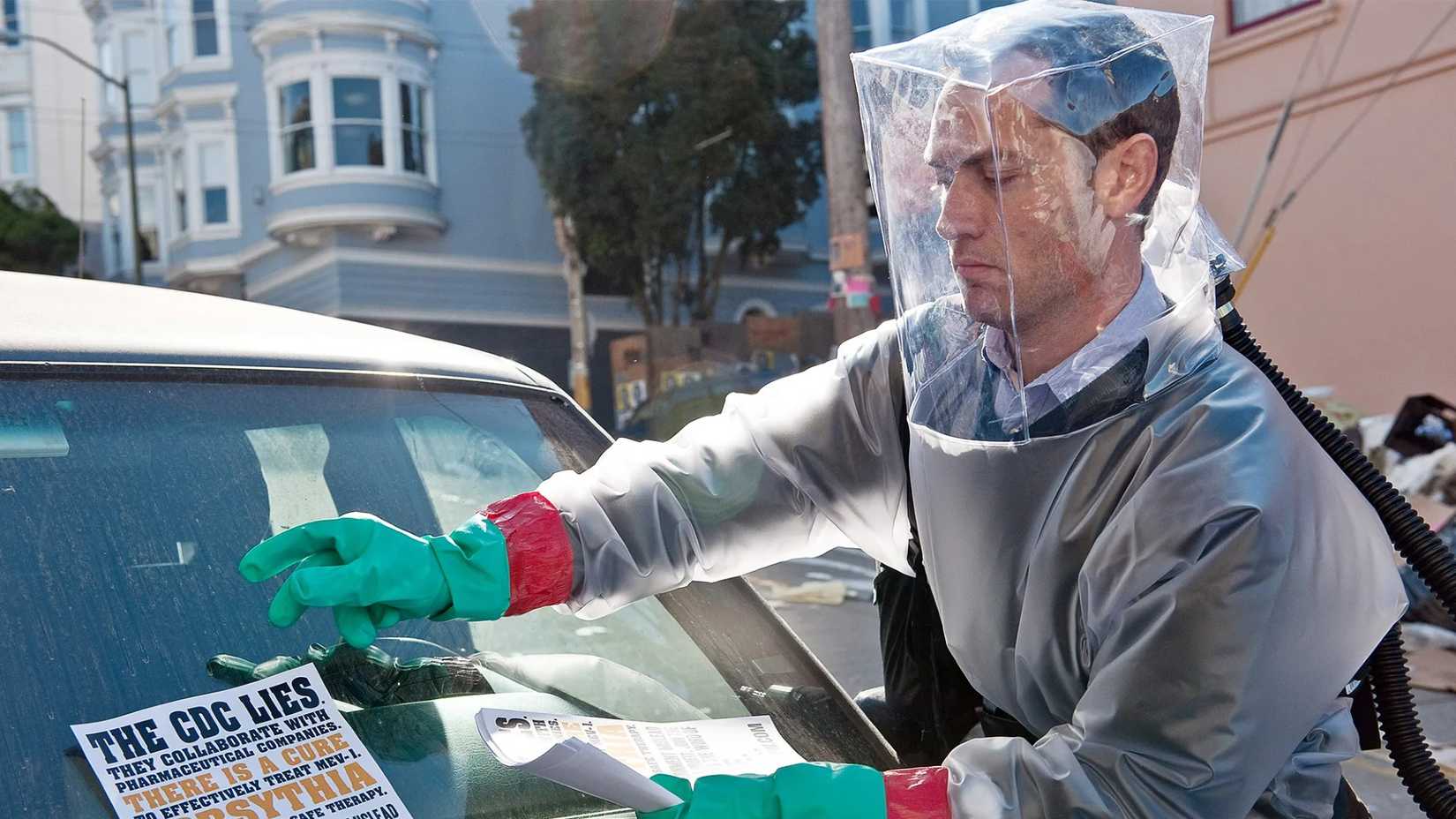 Jude Law usa traje de proteção em Contágio