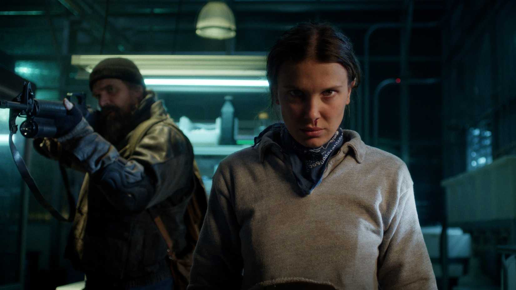 David Harbour e Millie Bobby Brown na quinta temporada de Stranger Things