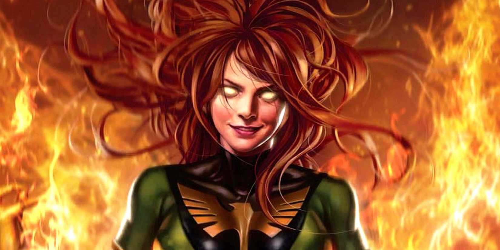 Jean Grey sorri possuída pela Força Fênix em capa da Marvel Comics