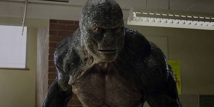 O Lagarto em uma escola em O Espetacular Homem-Aranha