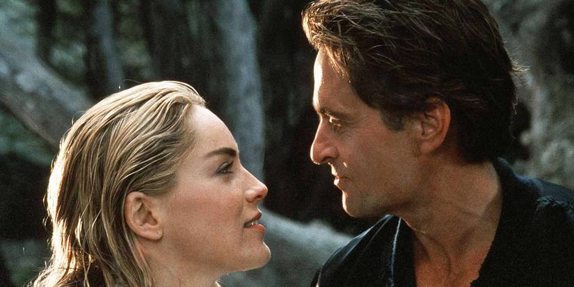 Sharon Stone e Michael Douglas em Instinto Selvagem