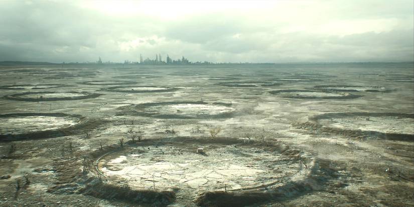 Paisagem externa em cena do décimo episódio da primeira temporada de Silo