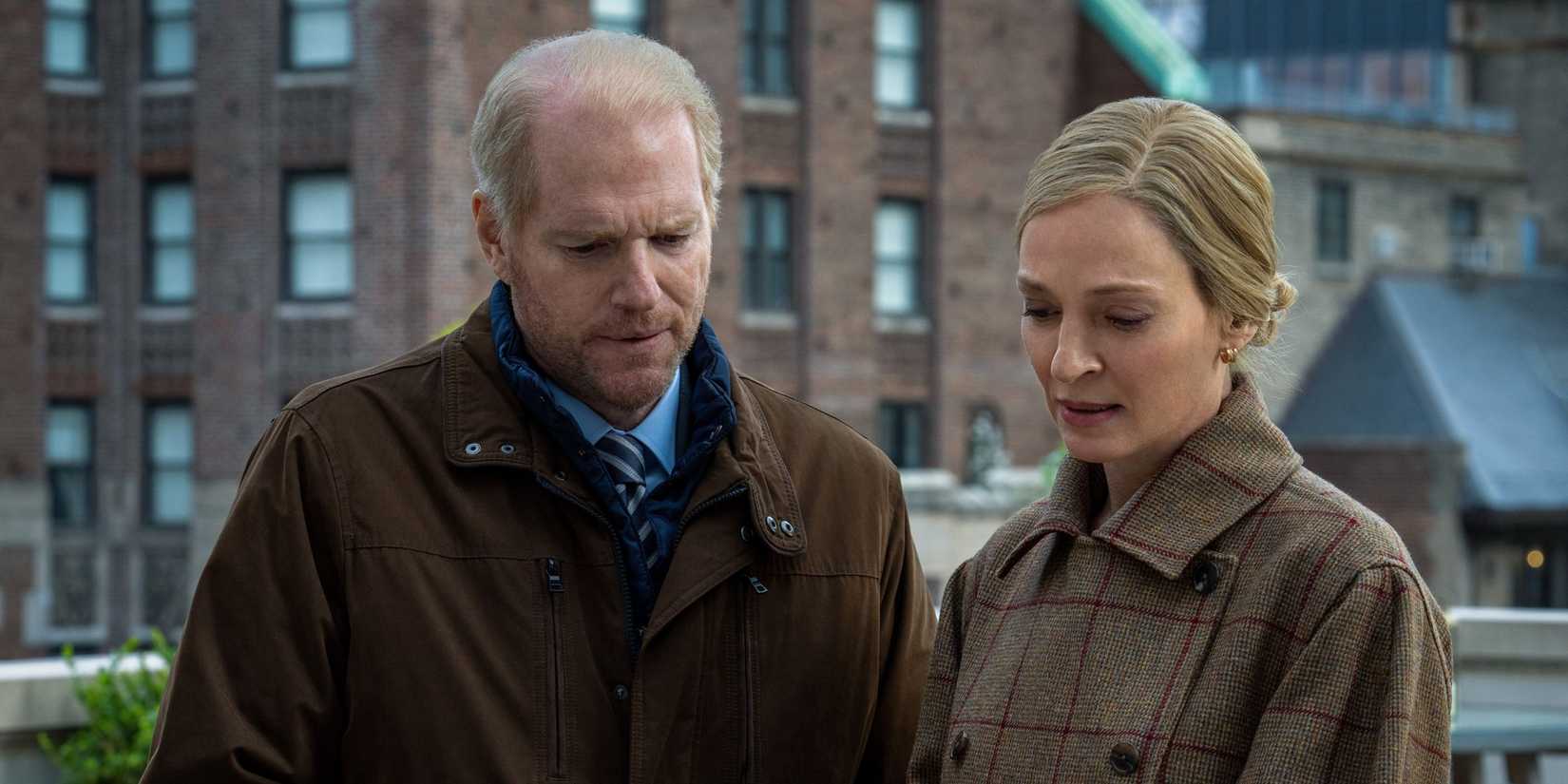 Noah Emmerich e Uma Thurman em Suspicion