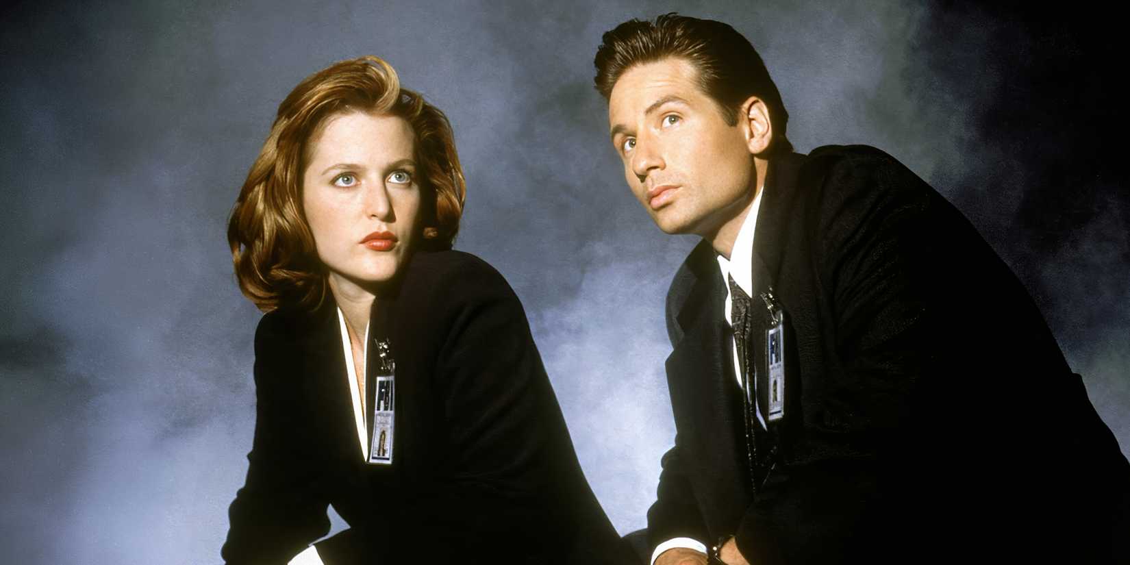 Gillian Anderson e David Duchovny em Arquivo X