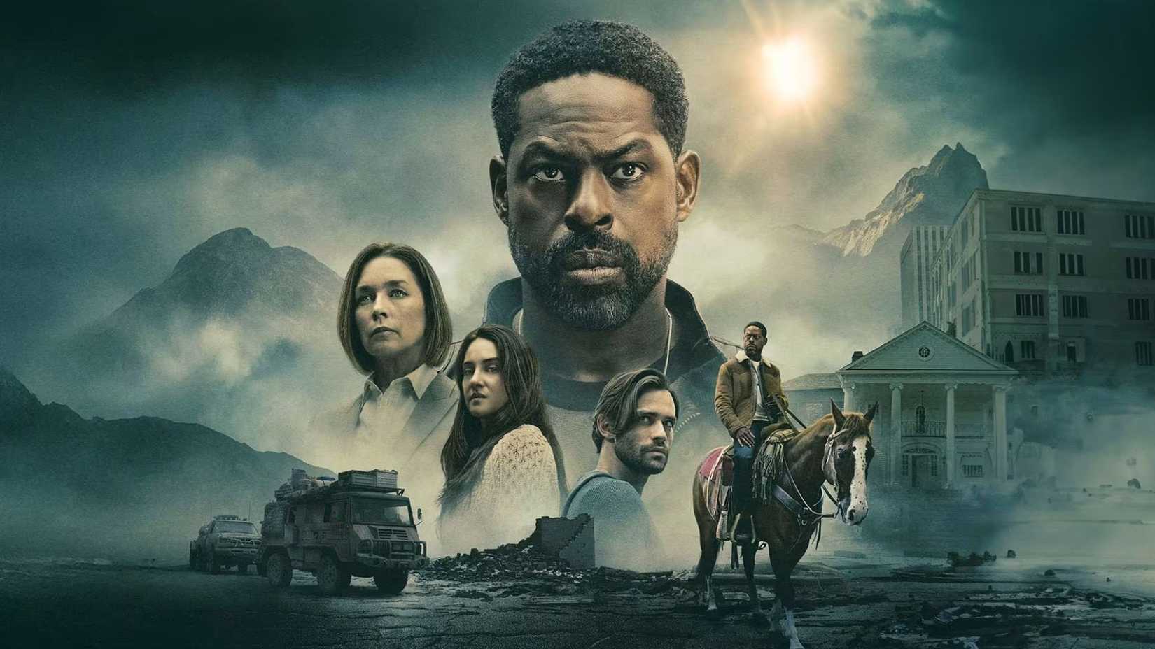 Arte promocional de Paradise destaca os protagonistas em cenário sombrio