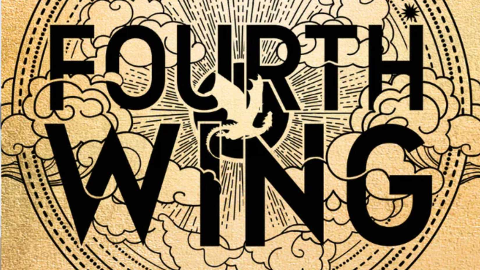 Detalhe da capa do livro "Fourth Wing"
